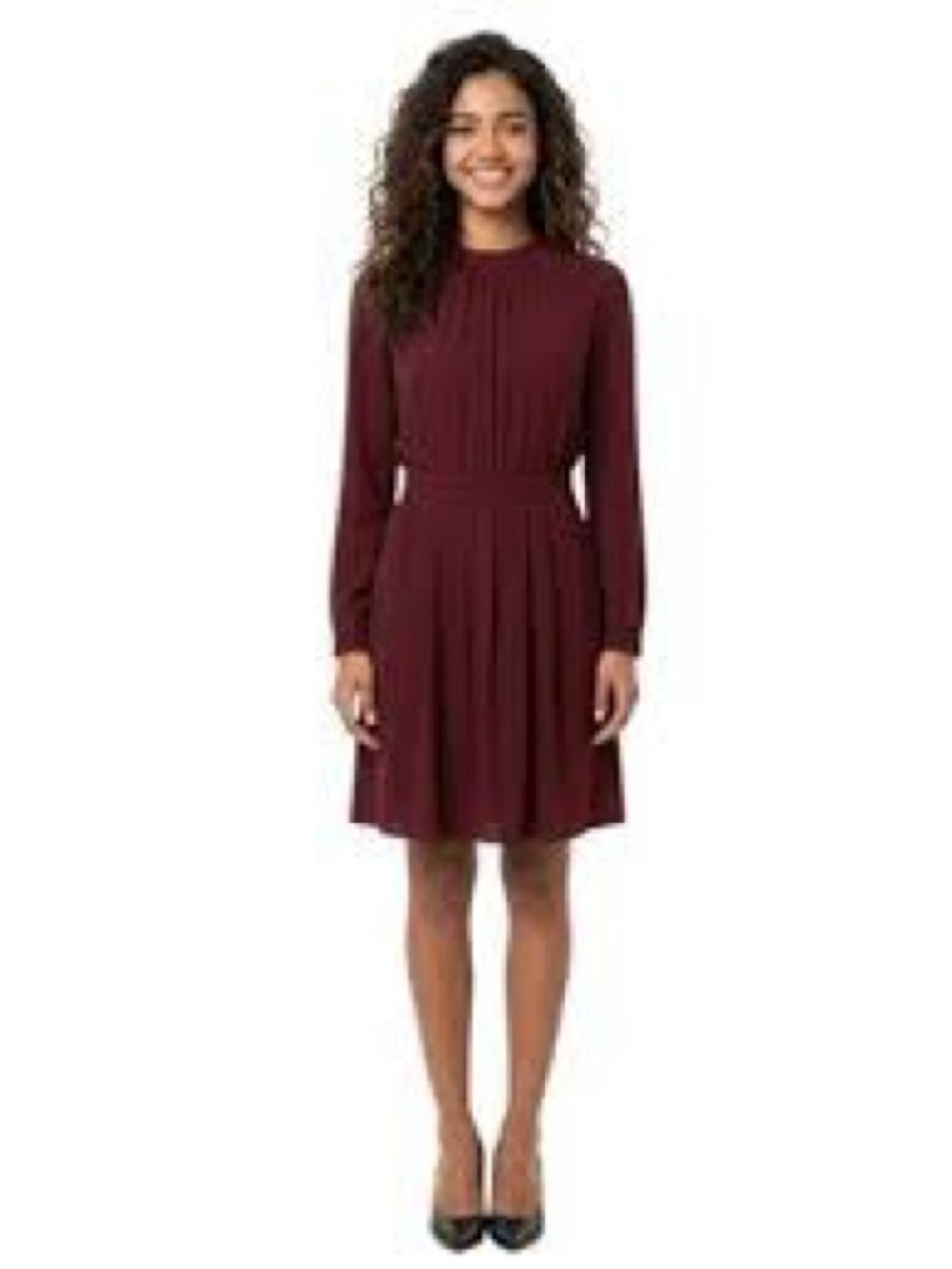 Sz 8 & Other Stories long sleeve dress burgundy deep purple high neck